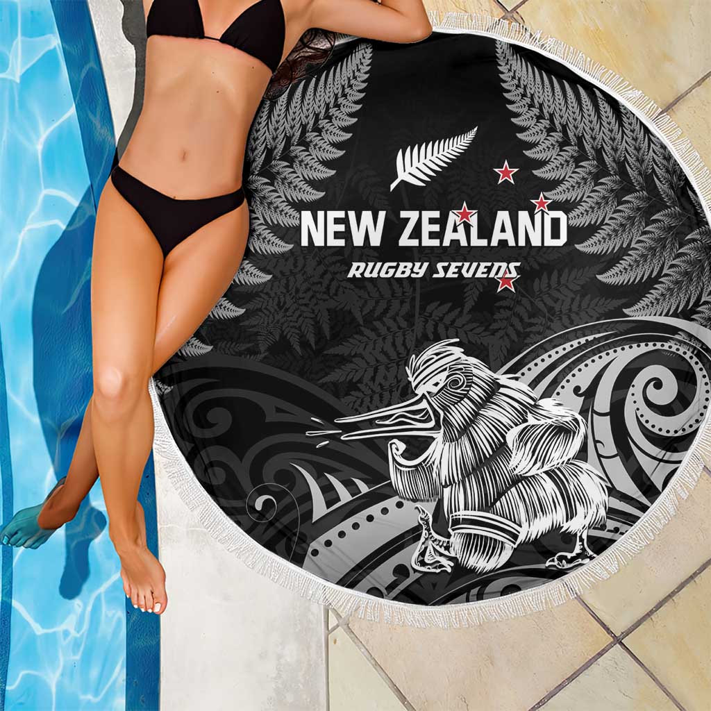 New Zealand 2024 Rugby Beach Blanket Silver Fern Aotearoa Kiwi