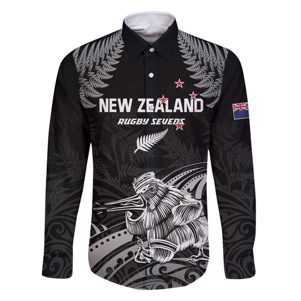 Custom New Zealand 2024 Rugby Family Matching Mermaid Dress and Hawaiian Shirt Silver Fern Aotearoa Kiwi
