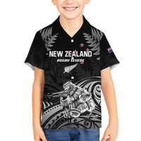 Custom New Zealand 2024 Rugby Family Matching Tank Maxi Dress and Hawaiian Shirt Silver Fern Aotearoa Kiwi
