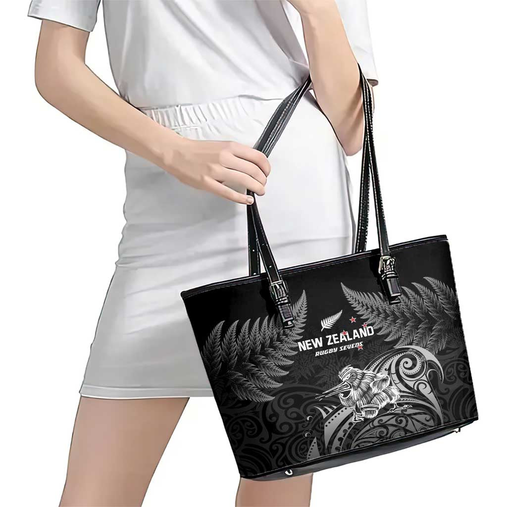 New Zealand 2024 Rugby Leather Tote Bag Silver Fern Aotearoa Kiwi