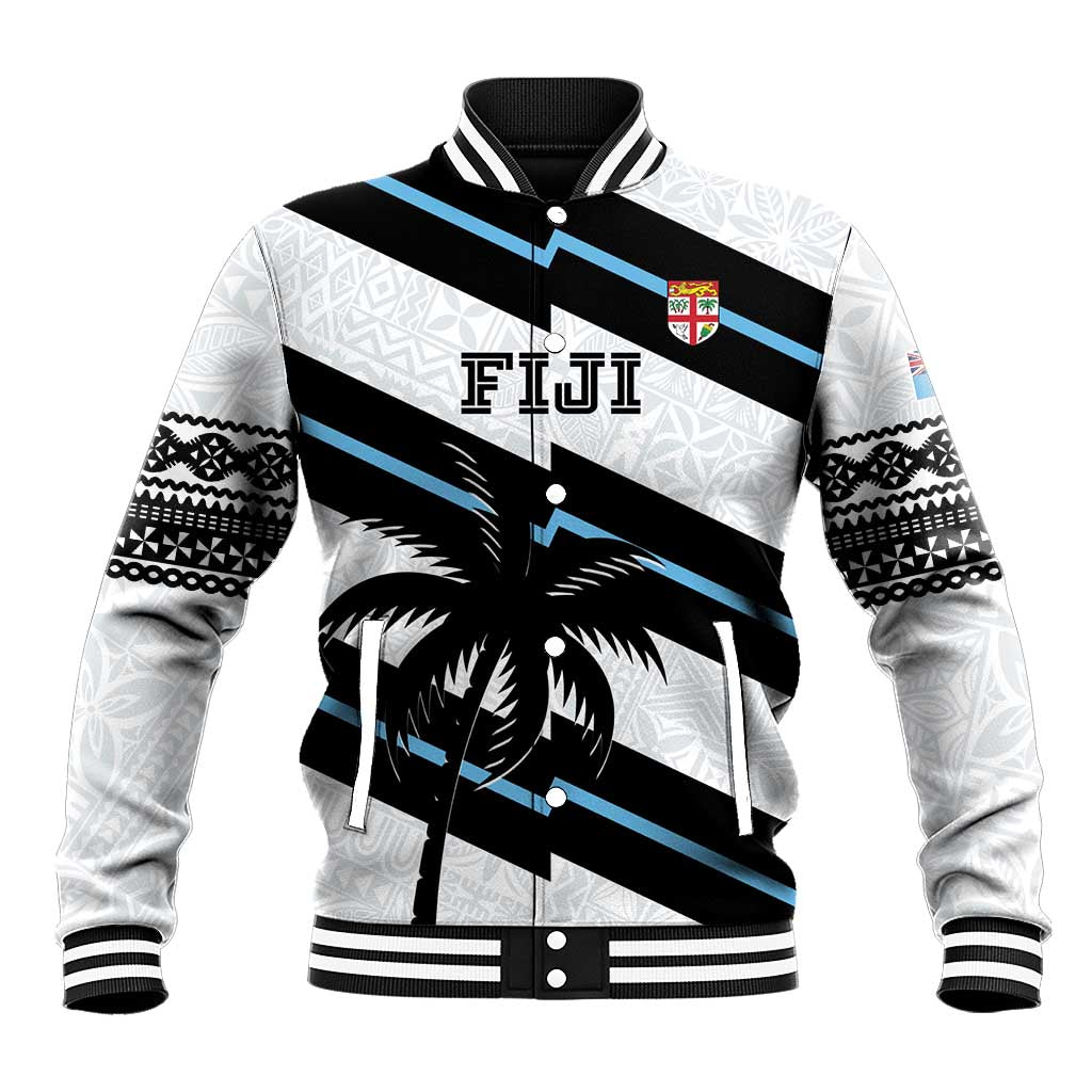 Custom Fiji 2024 Rugby Baseball Jacket Fijian Tapa Pattern