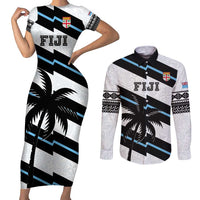 Custom Fiji 2024 Rugby Couples Matching Short Sleeve Bodycon Dress and Long Sleeve Button Shirt Fijian Tapa Pattern