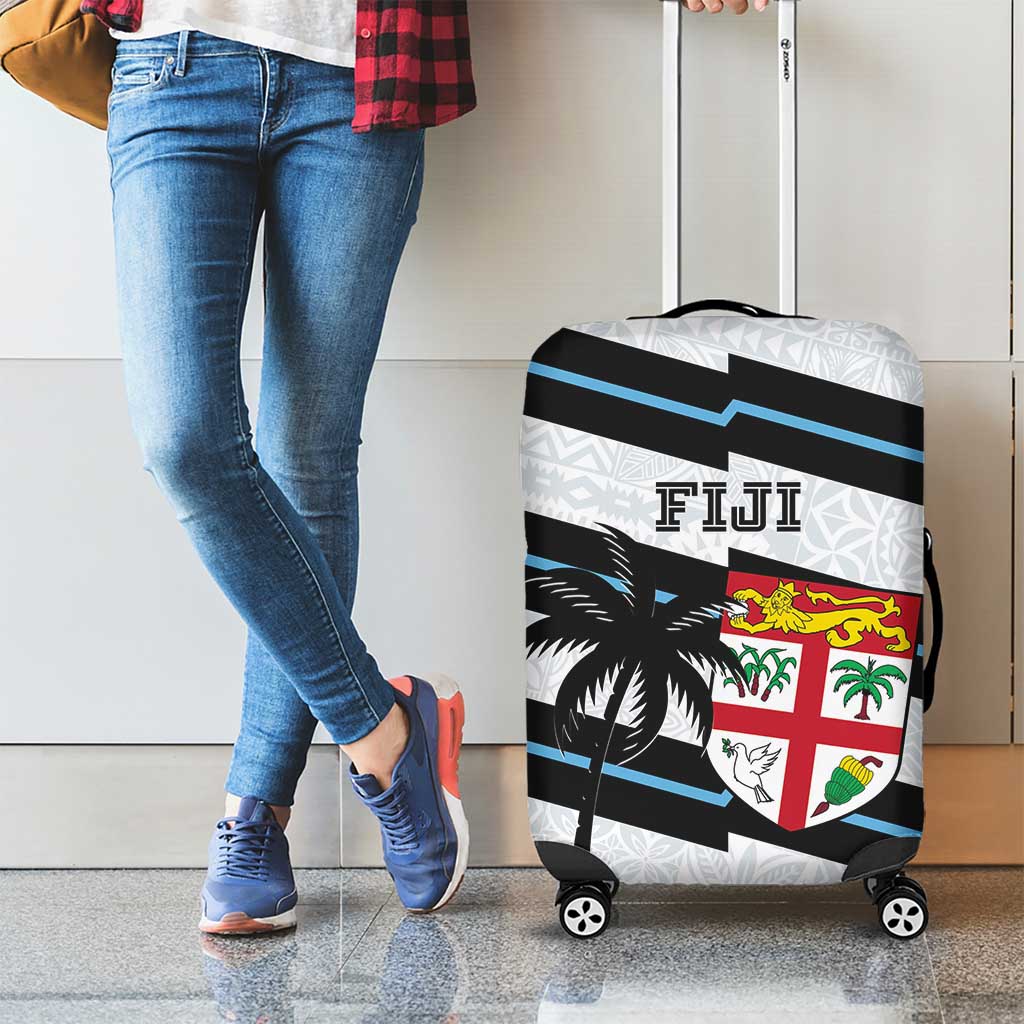 Fiji 2024 Rugby Luggage Cover Fijian Tapa Pattern LT01 - Polynesian Pride