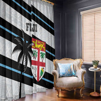 Fiji 2024 Rugby Window Curtain Fijian Tapa Pattern