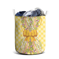 Hawaii Palaka Pikake Lokelani Plumeria Laundry Basket Melemele Coquette Bow