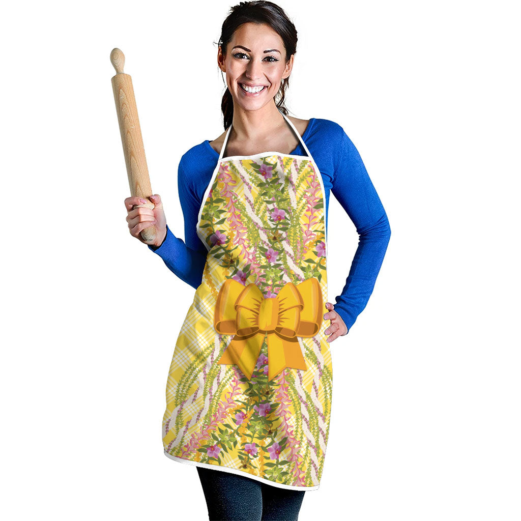 Hawaii Palaka Pikake Lokelani Plumeria Apron Melemele Coquette Bow