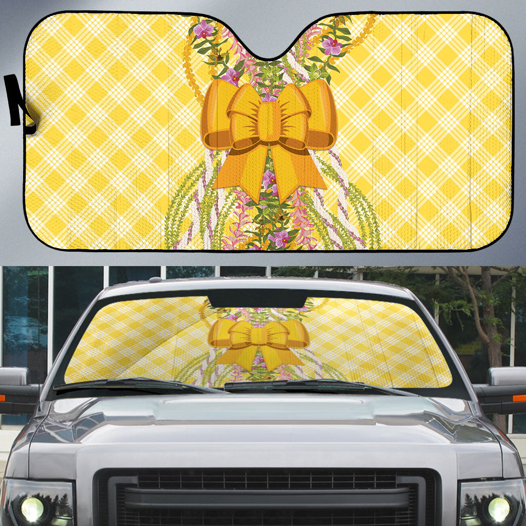 Hawaii Palaka Pikake Lokelani Plumeria Auto Sun Shade Melemele Coquette Bow