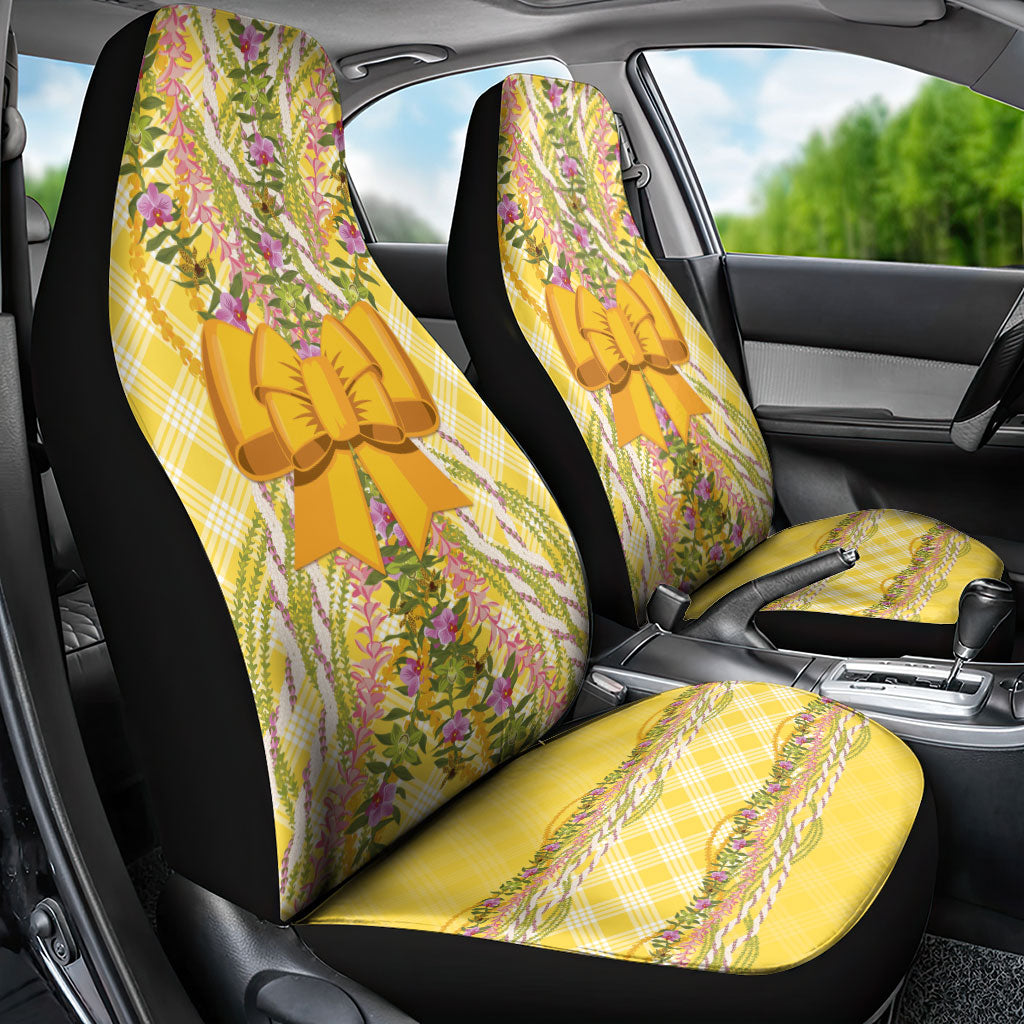 Hawaii Palaka Pikake Lokelani Plumeria Car Seat Cover Melemele Coquette Bow