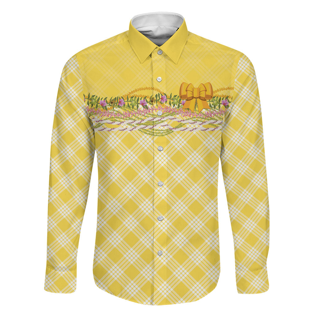 Hawaii Palaka Pikake Lokelani Plumeria Family Matching Off The Shoulder Long Sleeve Dress and Hawaiian Shirt Melemele Coquette Bow