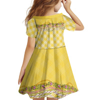 Hawaii Palaka Pikake Lokelani Plumeria Kid Short Sleeve Dress Melemele Coquette Bow