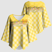 Hawaii Palaka Pikake Lokelani Plumeria Kimono Sleeve Blouse Melemele Coquette Bow
