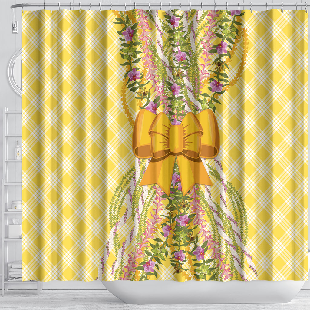 Hawaii Palaka Pikake Lokelani Plumeria Shower Curtain Melemele Coquette Bow