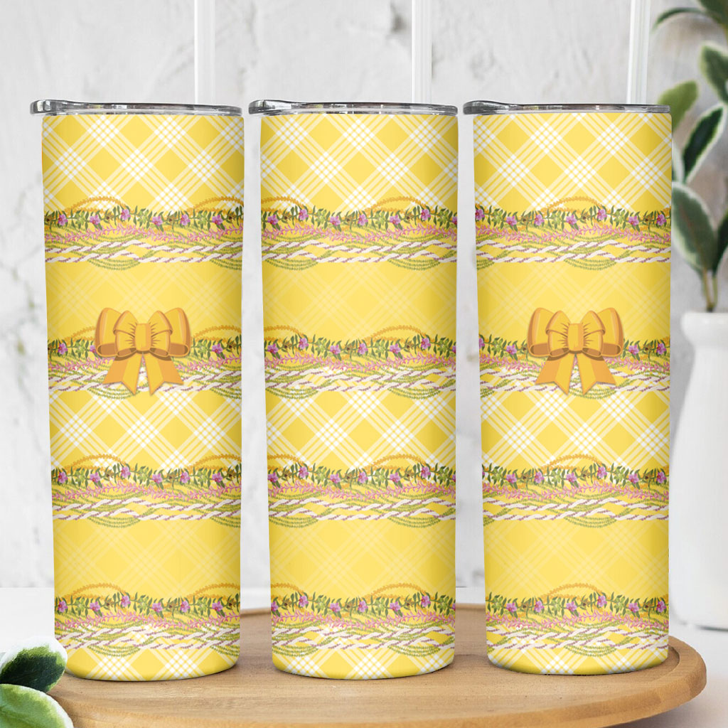 Hawaii Palaka Pikake Lokelani Plumeria Skinny Tumbler Melemele Coquette Bow