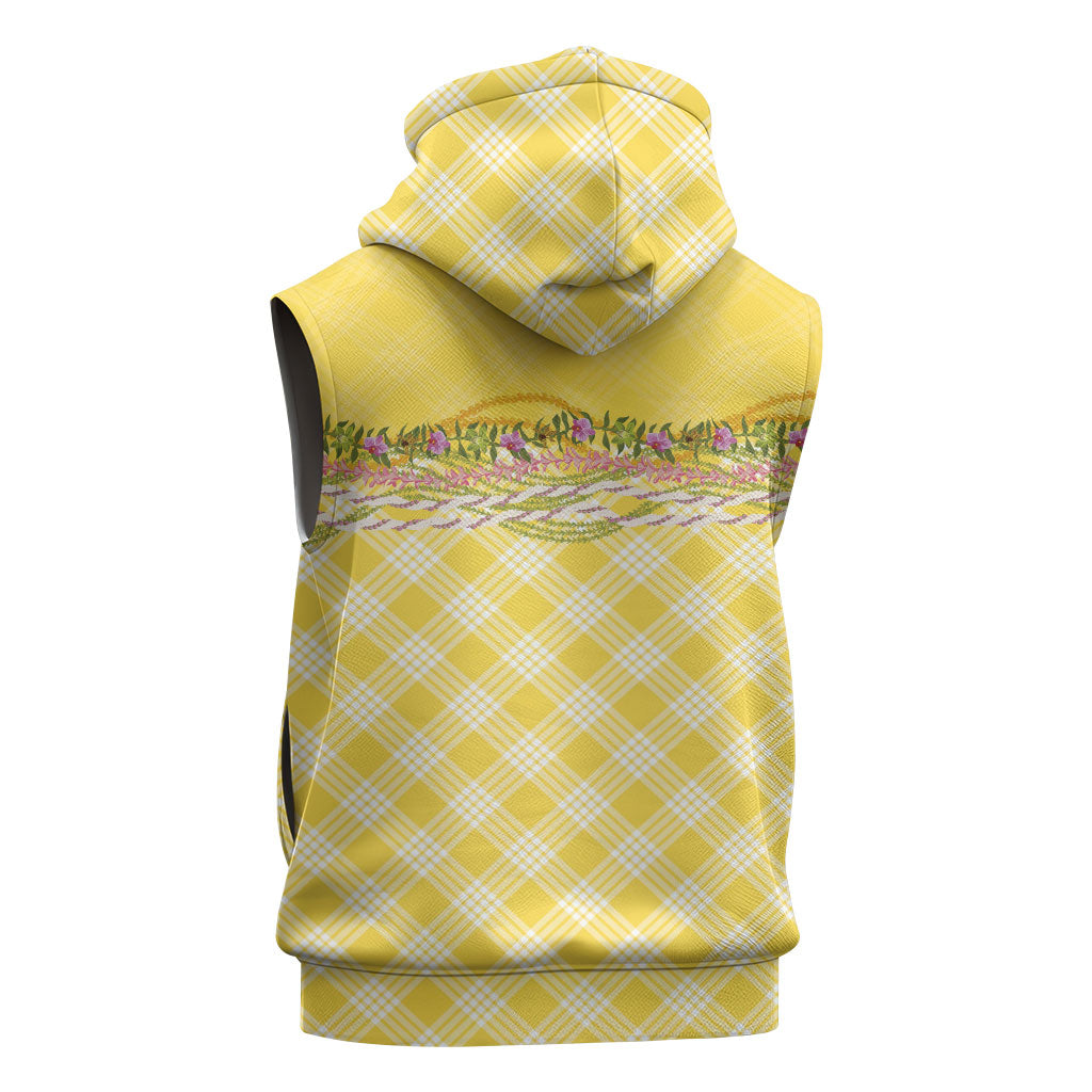 Hawaii Palaka Pikake Lokelani Plumeria Sleeveless Zip Hoodie Melemele Coquette Bow