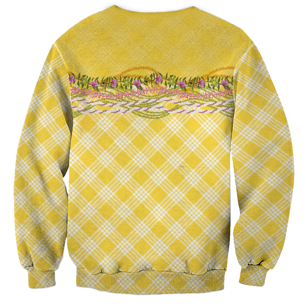 Hawaii Palaka Pikake Lokelani Plumeria Sweatshirt Melemele Coquette Bow