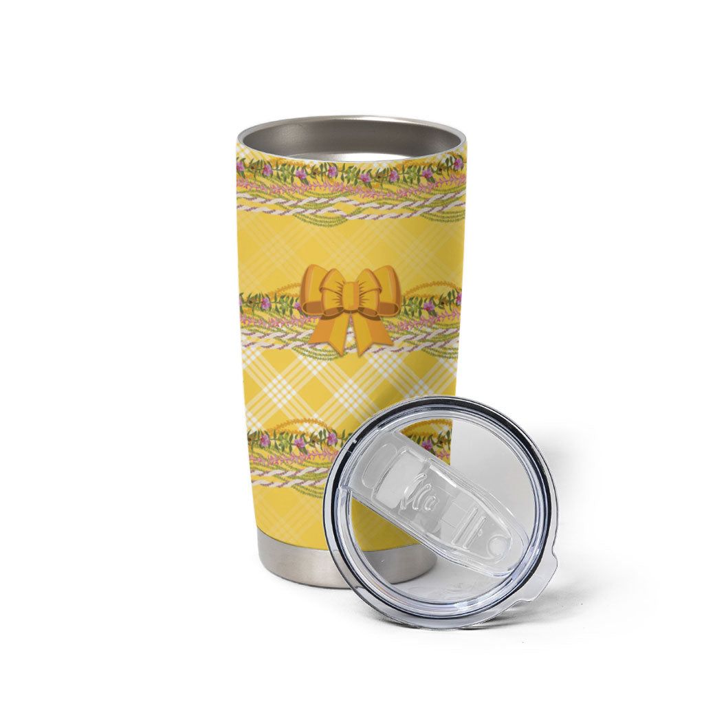 Hawaii Palaka Pikake Lokelani Plumeria Tumbler Cup Melemele Coquette Bow