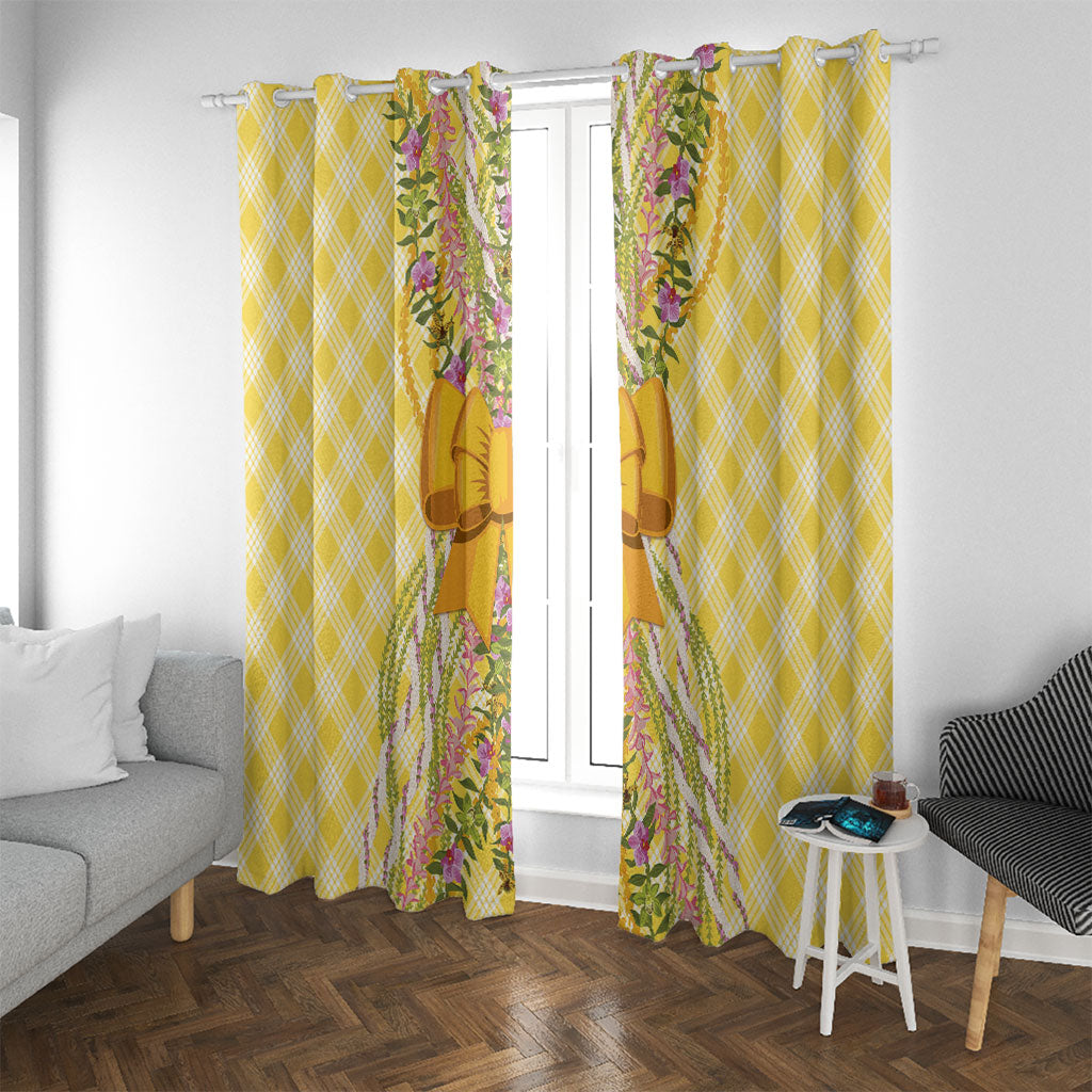 Hawaii Palaka Pikake Lokelani Plumeria Window Curtain Melemele Coquette Bow
