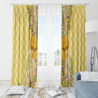 Hawaii Palaka Pikake Lokelani Plumeria Window Curtain Melemele Coquette Bow