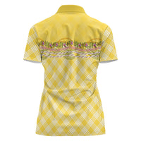 Hawaii Palaka Pikake Lokelani Plumeria Women Polo Shirt Melemele Coquette Bow
