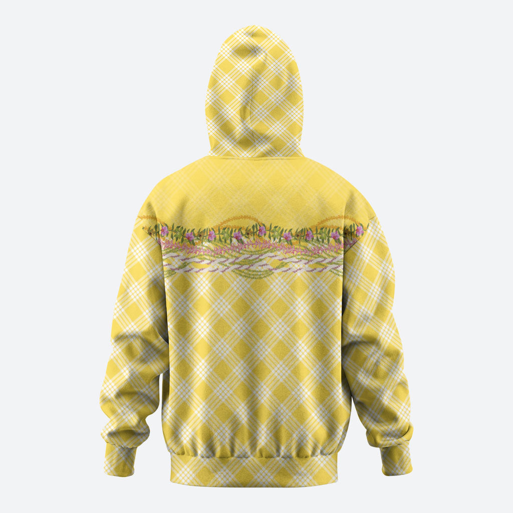 Hawaii Palaka Pikake Lokelani Plumeria Zip Hoodie Melemele Coquette Bow