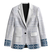 Samoa Siapo Blue Trimmed Blazer Samoa White Sunday - Polynesian Pride