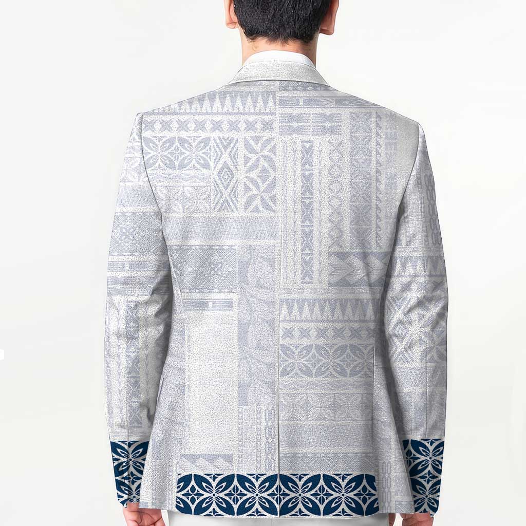 Samoa Siapo Blue Trimmed Blazer Samoa White Sunday - Polynesian Pride