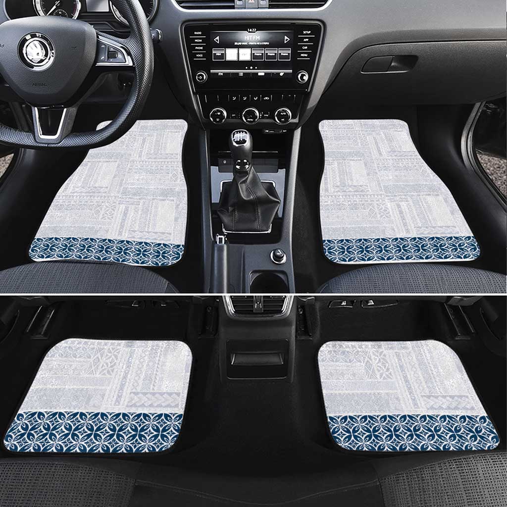Samoa Siapo Blue Trimmed Car Mats Samoa White Sunday - Polynesian Pride