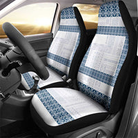 Samoa Siapo Blue Trimmed Car Seat Cover Samoa White Sunday - Polynesian Pride