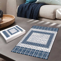 Samoa Siapo Blue Trimmed Puzzle Samoa White Sunday LT01 - Polynesian Pride