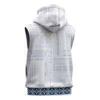 Samoa Siapo Blue Trimmed Sleeveless Hoodie Samoa White Sunday LT01 - Polynesian Pride