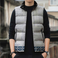 Samoa Siapo Blue Trimmed Sleeveless Puffer Jacket Samoa White Sunday LT01 - Polynesian Pride