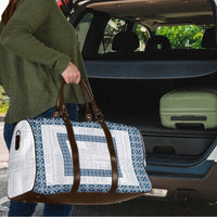 Samoa Siapo Blue Trimmed Travel Bag Samoa White Sunday - Polynesian Pride