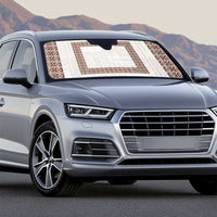 Samoa Siapo Brown Trimmed Auto Sun Shade Samoa White Sunday - Polynesian Pride