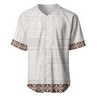 Samoa Siapo Brown Trimmed Baseball Jersey Samoa White Sunday - Polynesian Pride