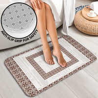 Samoa Siapo Brown Trimmed Bathroom Set Samoa White Sunday - Polynesian Pride