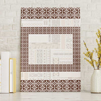 Samoa Siapo Brown Trimmed Canvas Wall Art Samoa White Sunday - Polynesian Pride