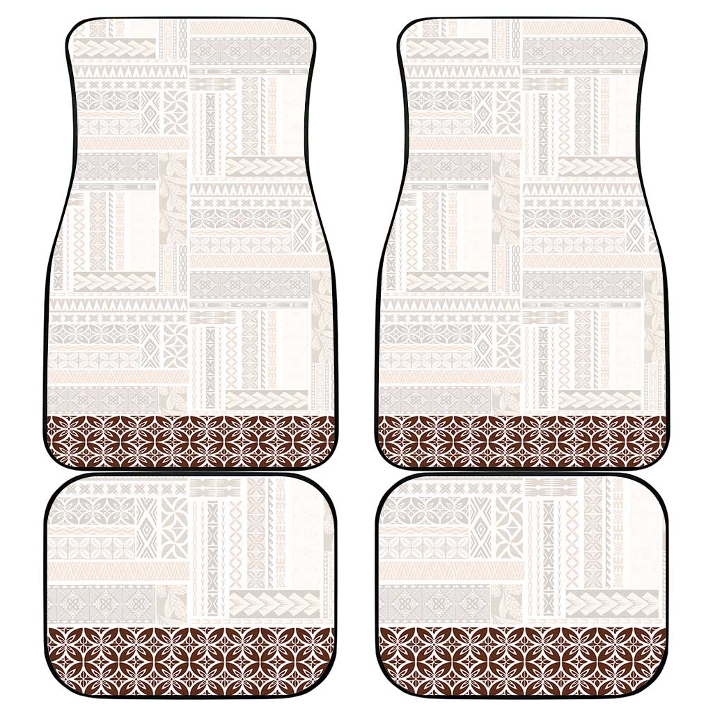 Samoa Siapo Brown Trimmed Car Mats Samoa White Sunday - Polynesian Pride