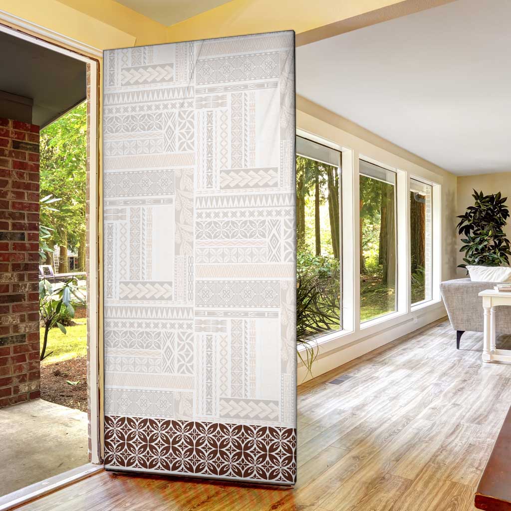 Samoa Siapo Brown Trimmed Door Cover Samoa White Sunday - Polynesian Pride