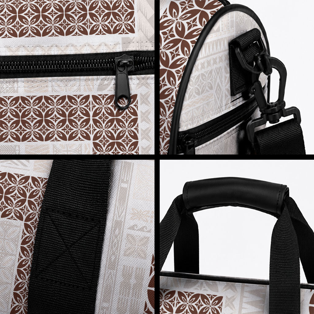 Samoa Siapo Brown Trimmed Duffle Bag Samoa White Sunday