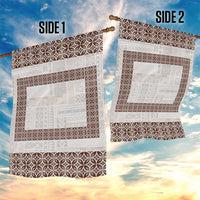 Samoa Siapo Brown Trimmed Garden Flag Samoa White Sunday - Polynesian Pride