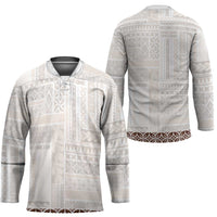 Samoa Siapo Brown Trimmed Hockey Jersey Samoa White Sunday - Polynesian Pride