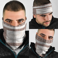 Samoa Siapo Brown Trimmed Neck Gaiter Samoa White Sunday - Polynesian Pride