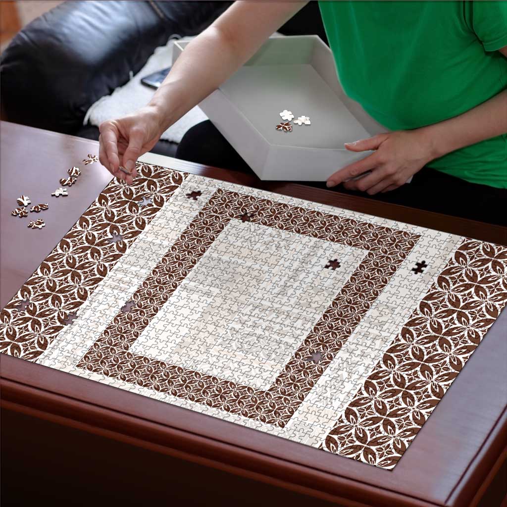 Samoa Siapo Brown Trimmed Puzzle Samoa White Sunday LT01 - Polynesian Pride