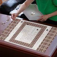 Samoa Siapo Brown Trimmed Puzzle Samoa White Sunday LT01 - Polynesian Pride