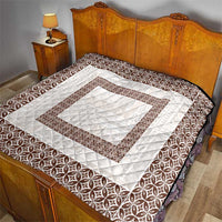 Samoa Siapo Brown Trimmed Quilt Samoa White Sunday - Polynesian Pride