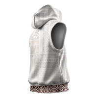 Samoa Siapo Brown Trimmed Sleeveless Hoodie Samoa White Sunday LT01 - Polynesian Pride