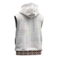 Samoa Siapo Brown Trimmed Sleeveless Zip Hoodie Samoa White Sunday - Polynesian Pride