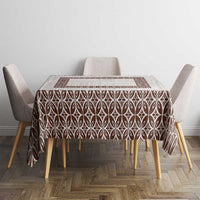 Samoa Siapo Brown Trimmed Tablecloth Samoa White Sunday - Polynesian Pride