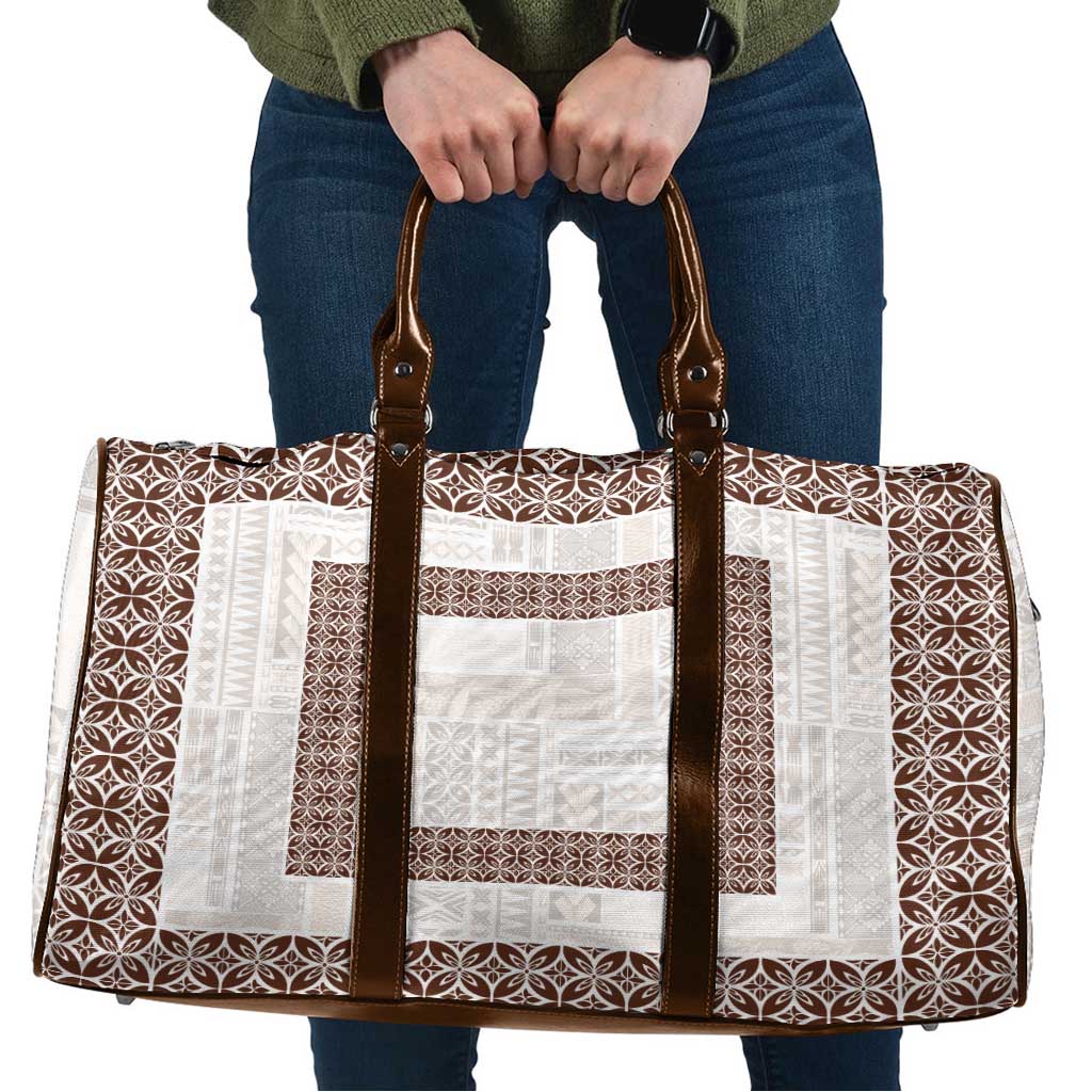 Samoa Siapo Brown Trimmed Travel Bag Samoa White Sunday - Polynesian Pride