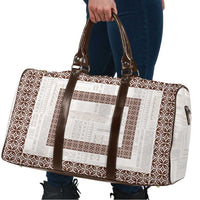 Samoa Siapo Brown Trimmed Travel Bag Samoa White Sunday - Polynesian Pride